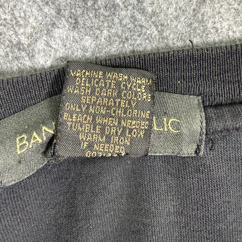 Vintage Banana Republic T Shirt Mens XL Black Faded Made in USA Cotton Tee